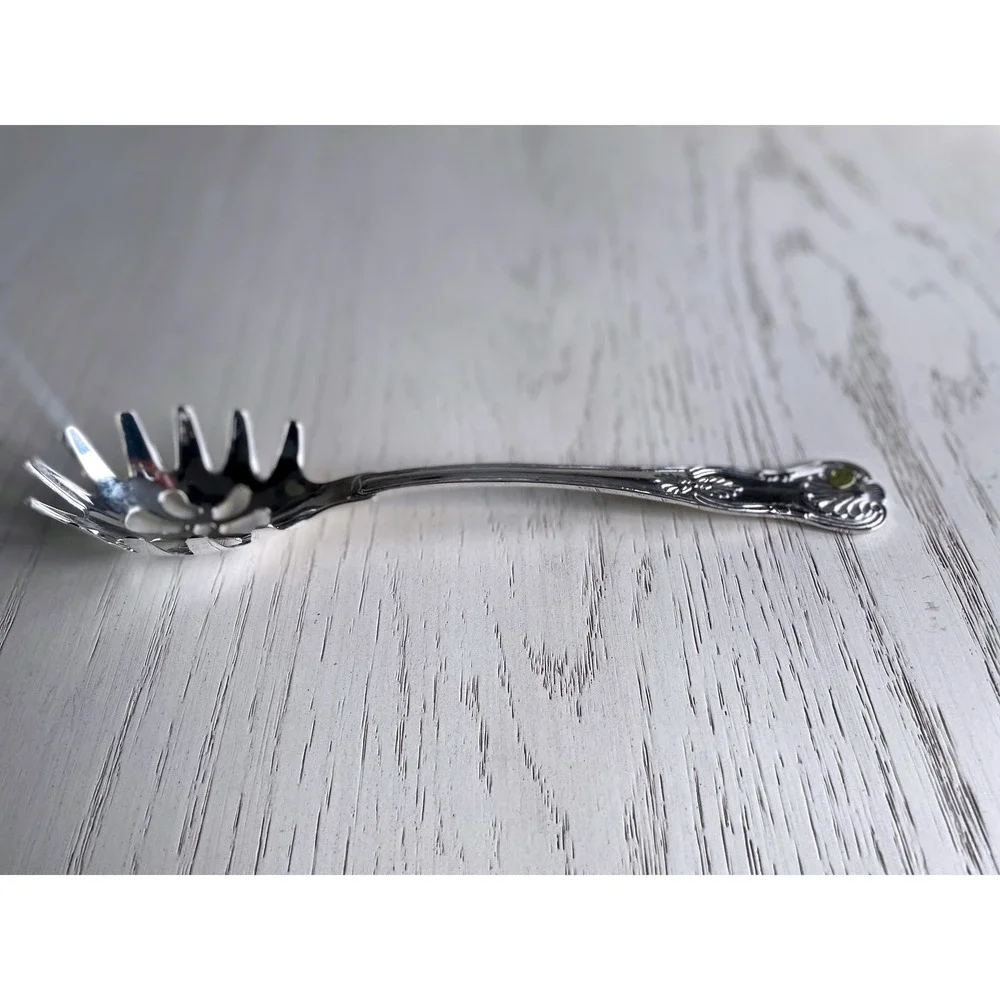 Vintage Silver Plated‎ Spaghetti Server Spoon Elegant Ornate Serving Utensil 9.5